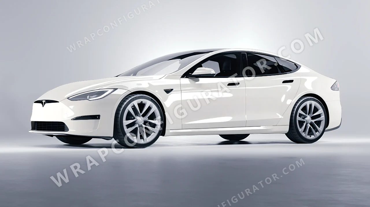 Grey Tesla Model S 2013 wrapped in Colourshield PPF by HyperPro Light Gray HGF18-P
