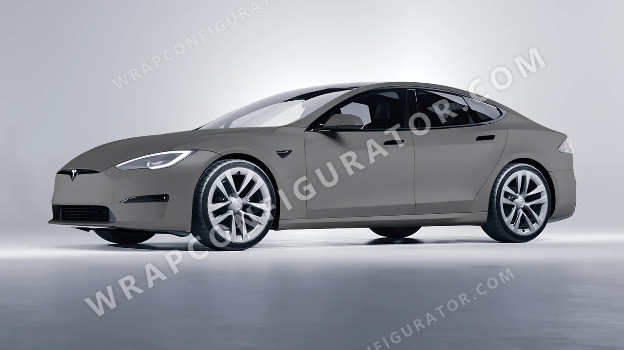 Grey Tesla Model S 2013 wrapped in Colourshield PPF by HyperPro Shadow Gray SMF24-P