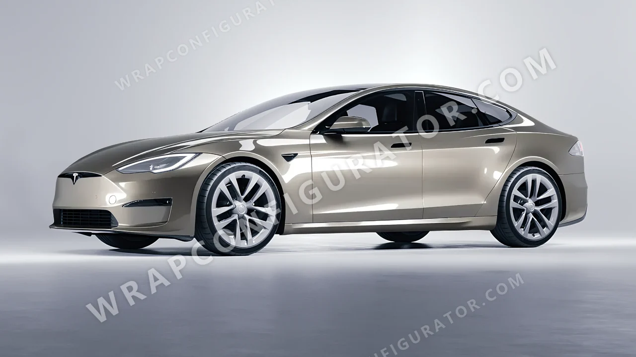 Grey Tesla Model S 2013 wrapped in Colourshield PPF by HyperPro Shadow Silver GAF14-P