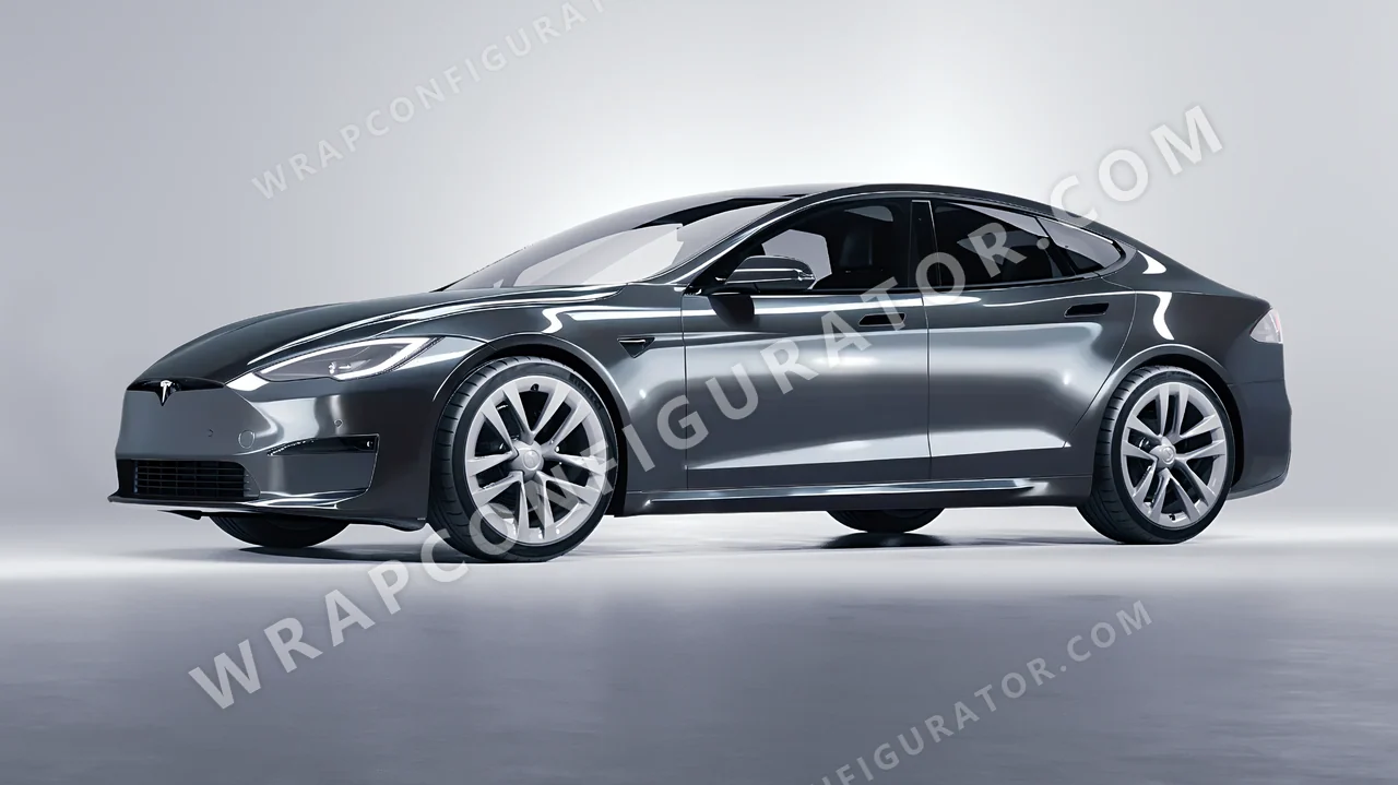 Grey Tesla Model S 2013 wrapped in Colourshield PPF by HyperPro Shark Gray HGF102-P
