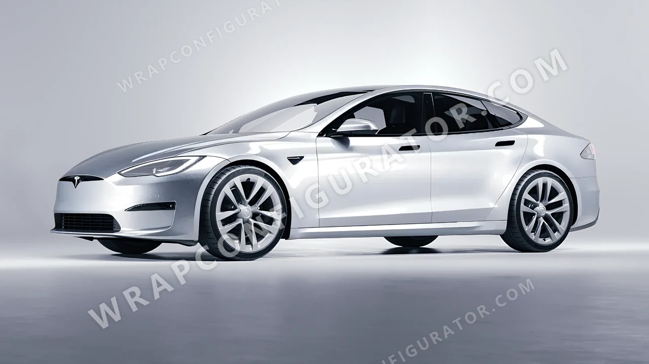 Grey Tesla Model S 2013 wrapped in Colourshield PPF by HyperPro Silver HGM04-P
