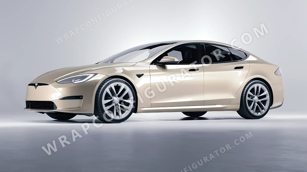 Grey Tesla Model S 2013 wrapped in Colourshield PPF by HyperPro Sky Gray GAF35-P
