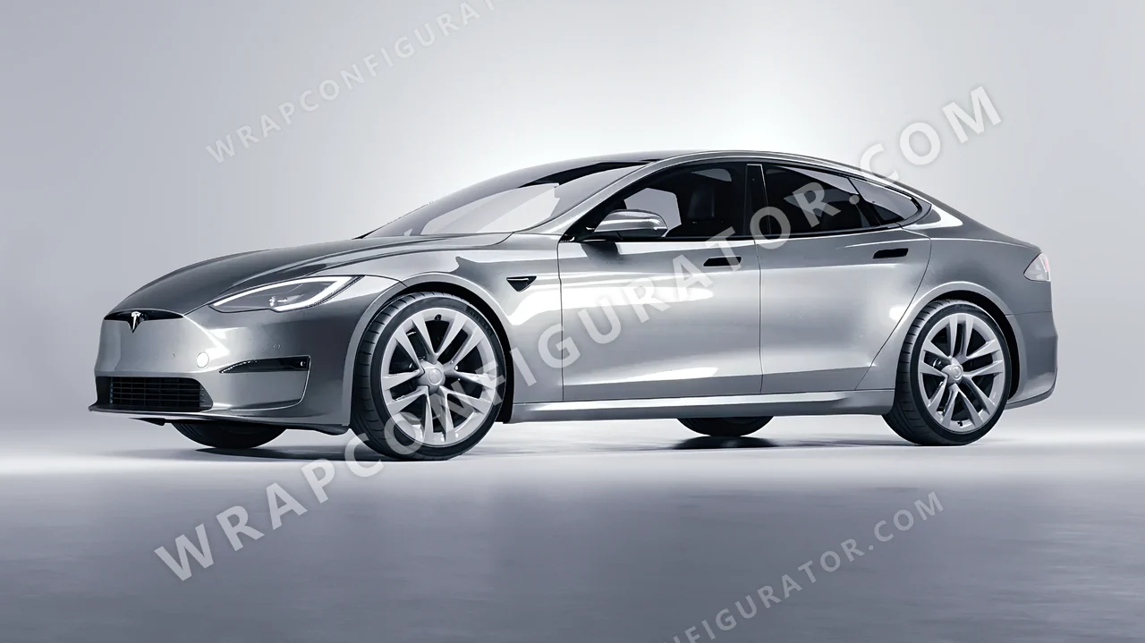 Grey Tesla Model S 2013 wrapped in Inozetek Dynamic PPF Silver Bullet DPPF912