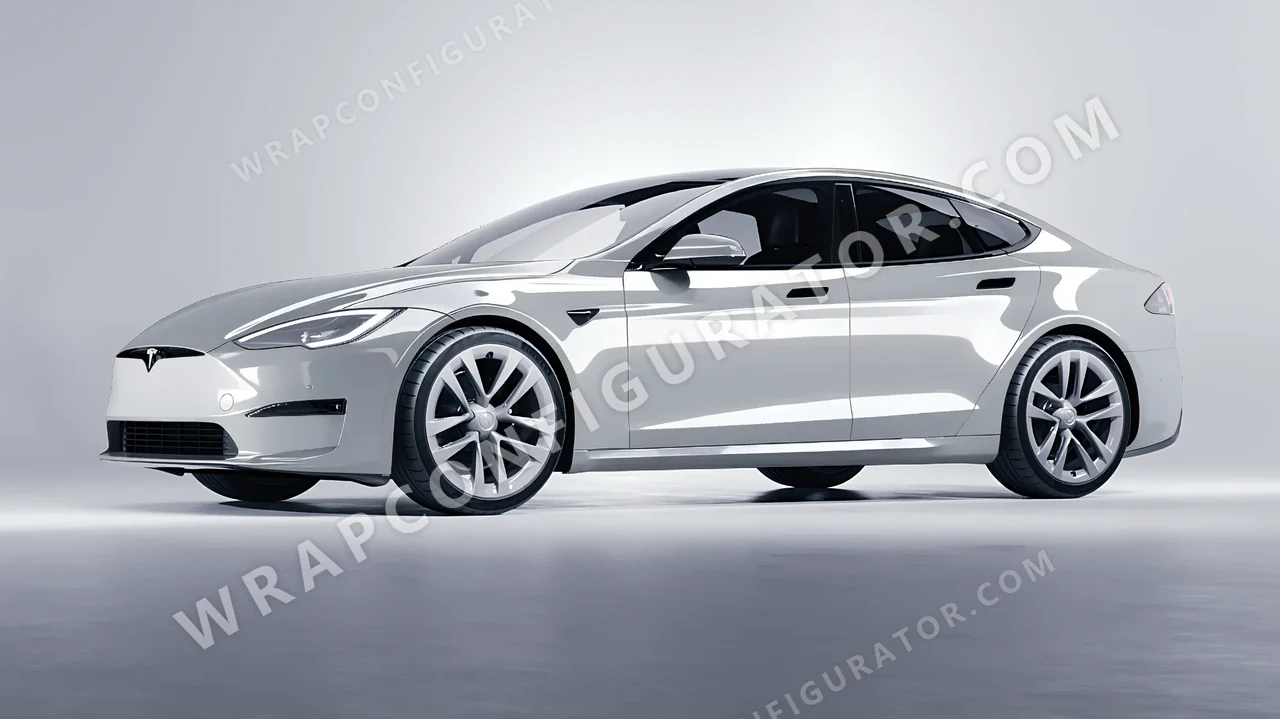 Grey Tesla Model S 2013 wrapped in Inozetek Dynamic PPF Terracotta Army Grey EMC102
