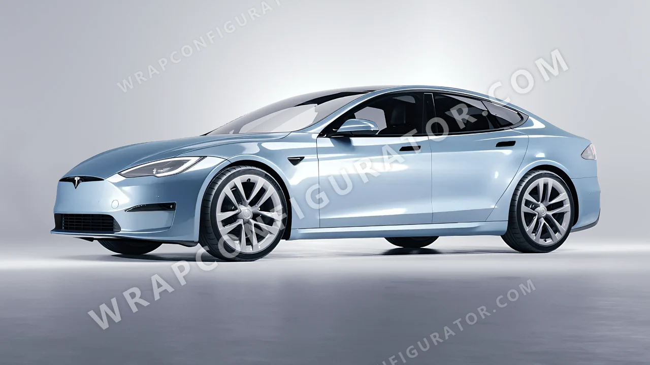 Grey Tesla Model S 2013 wrapped in ORACAL Millennium Grey 970RA-793G
