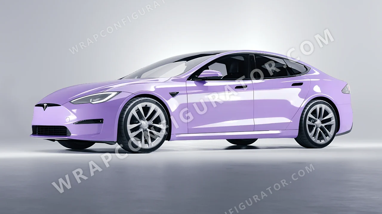 Purple Tesla Model S 2013 wrapped in Colourshield PPF by HyperPro Amethyst HGF27-P