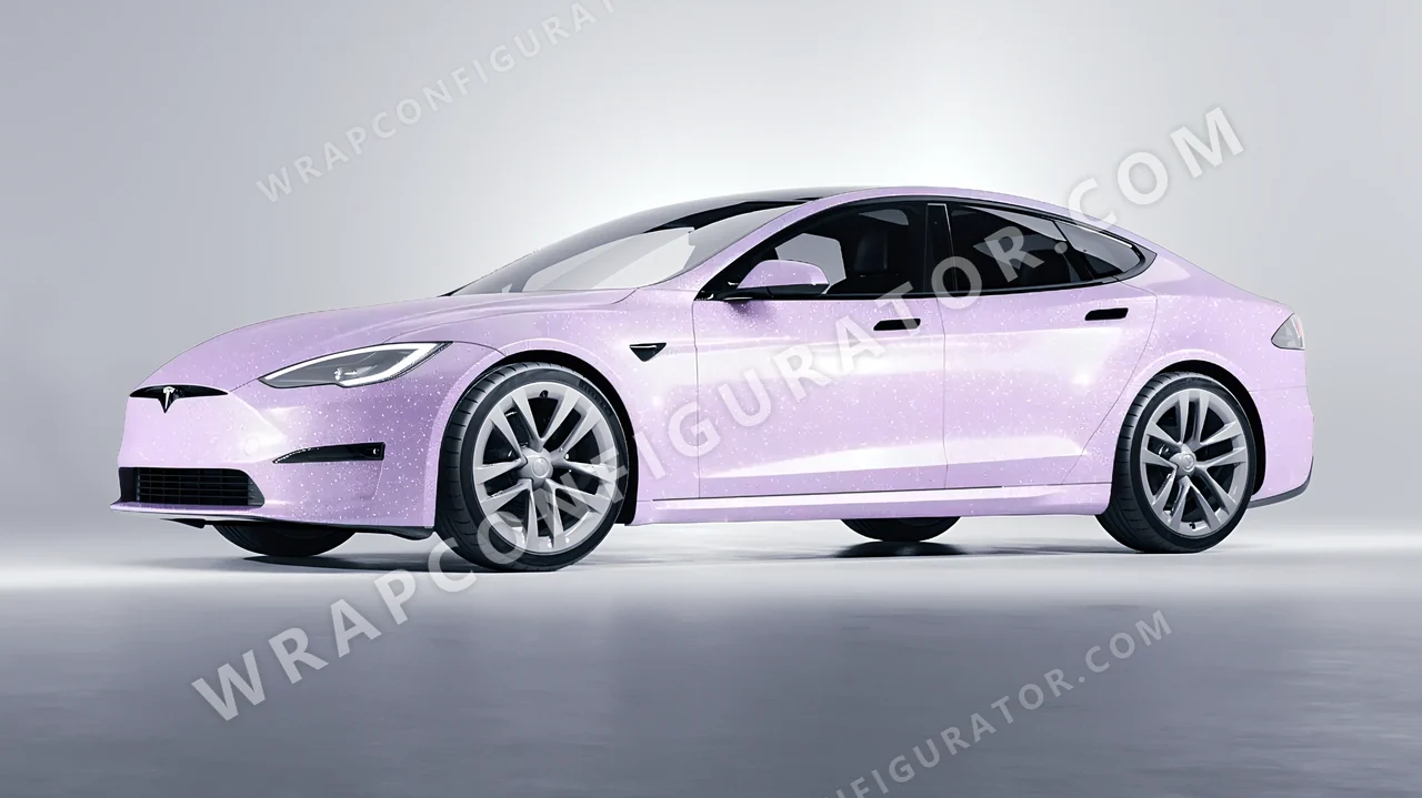 Purple Tesla Model S 2013 wrapped in Colourshield PPF by HyperPro Light Purple GPF09-P