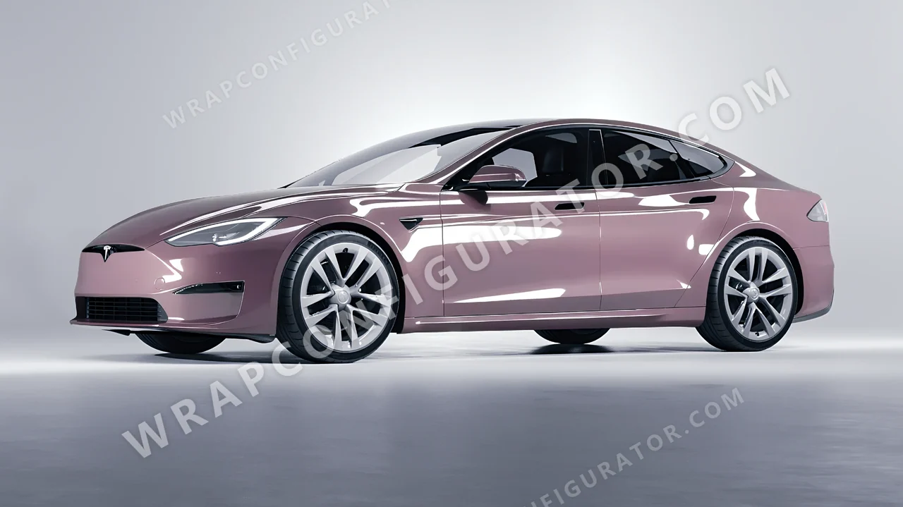 Purple Tesla Model S 2013 wrapped in Inozetek Dynamic PPF Misty Purple DPPF707
