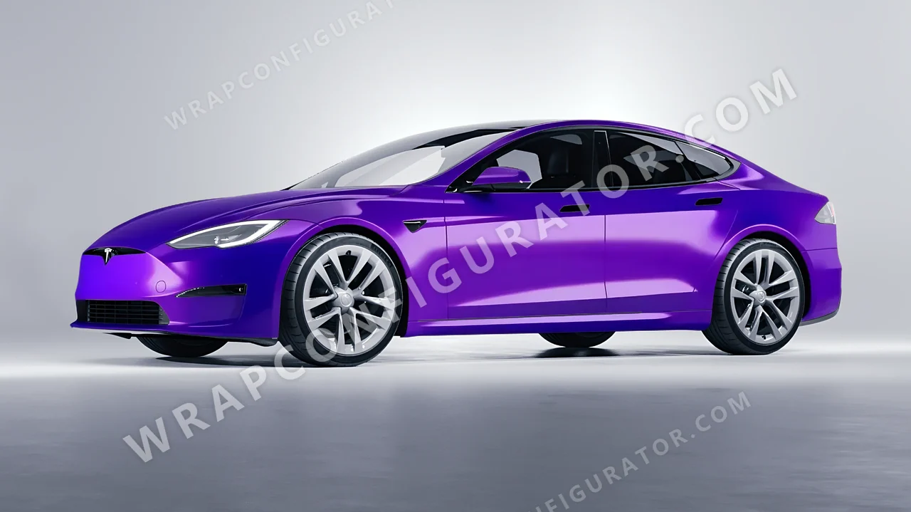 Purple Tesla Model S 2013 wrapped in ORACAL Enchanted Violet 970RA-175G