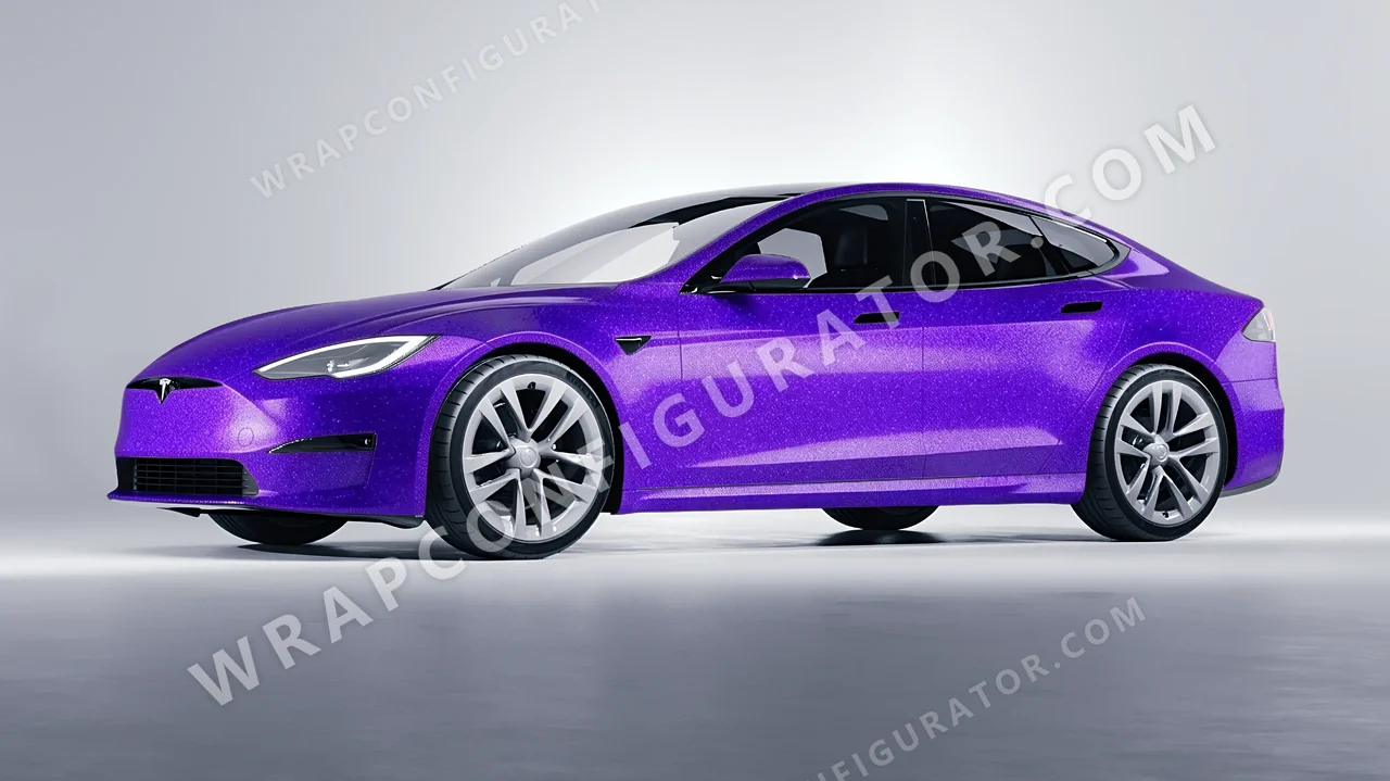 Purple Tesla Model S 2013 wrapped in ORACAL Enchanted Violet 970RA-185G