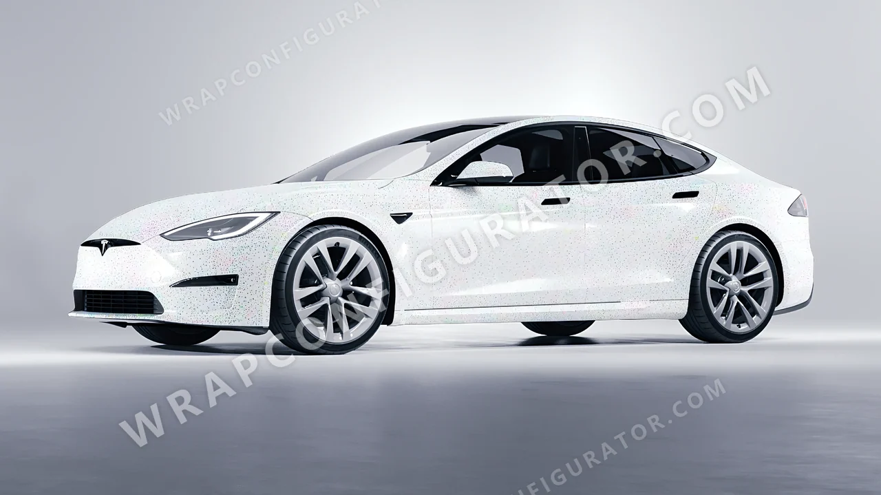 White Tesla Model S 2013 wrapped in Colourshield PPF by HyperPro White GLF02-P