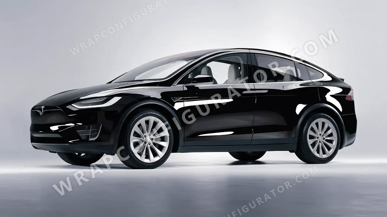 Black Tesla Model X 2017 wrapped in Colourshield PPF by HyperPro Black HGF01-P