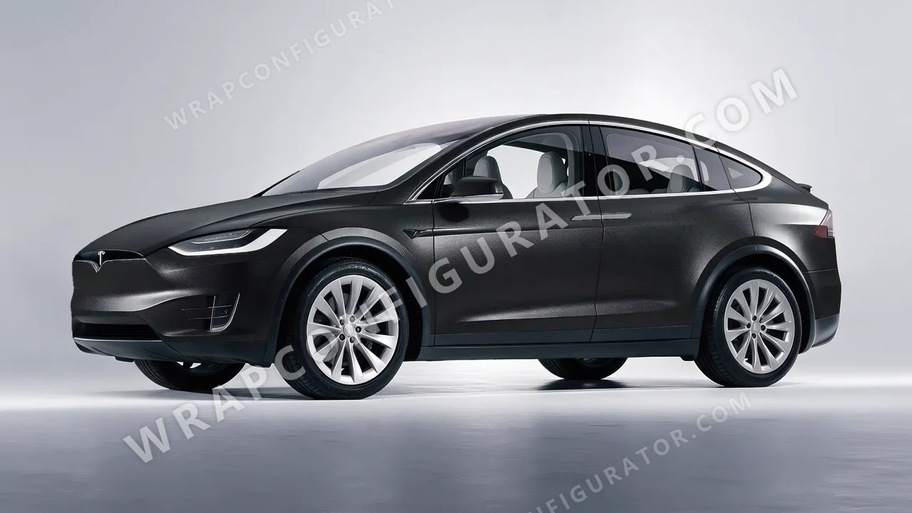 Black Tesla Model X 2017 wrapped in Colourshield PPF by HyperPro Black MF40-P