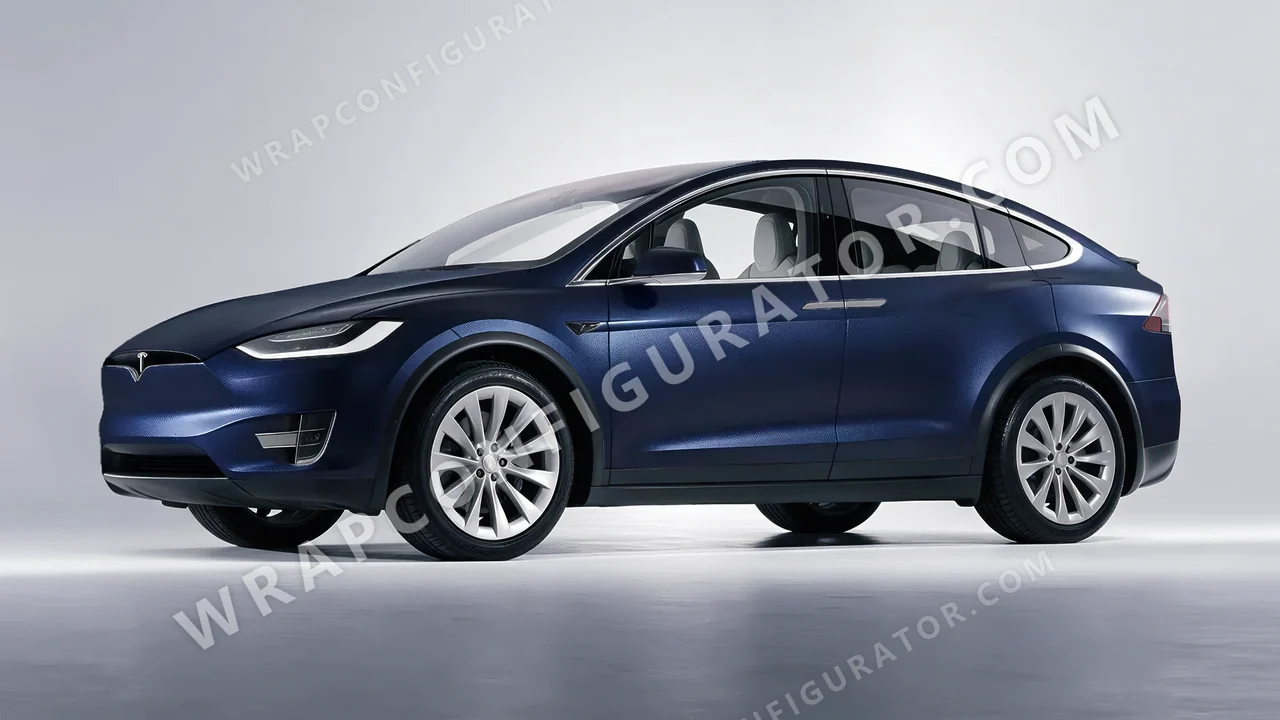 Black Tesla Model X 2017 wrapped in ORACAL Moonlight 970RA-190M