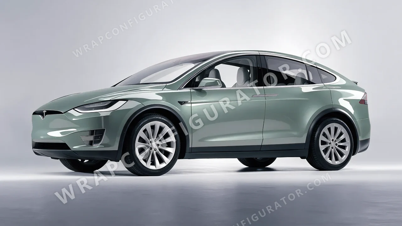 Blue Tesla Model X 2017 wrapped in Colourshield PPF by HyperPro Shadow Blue GAF15-P