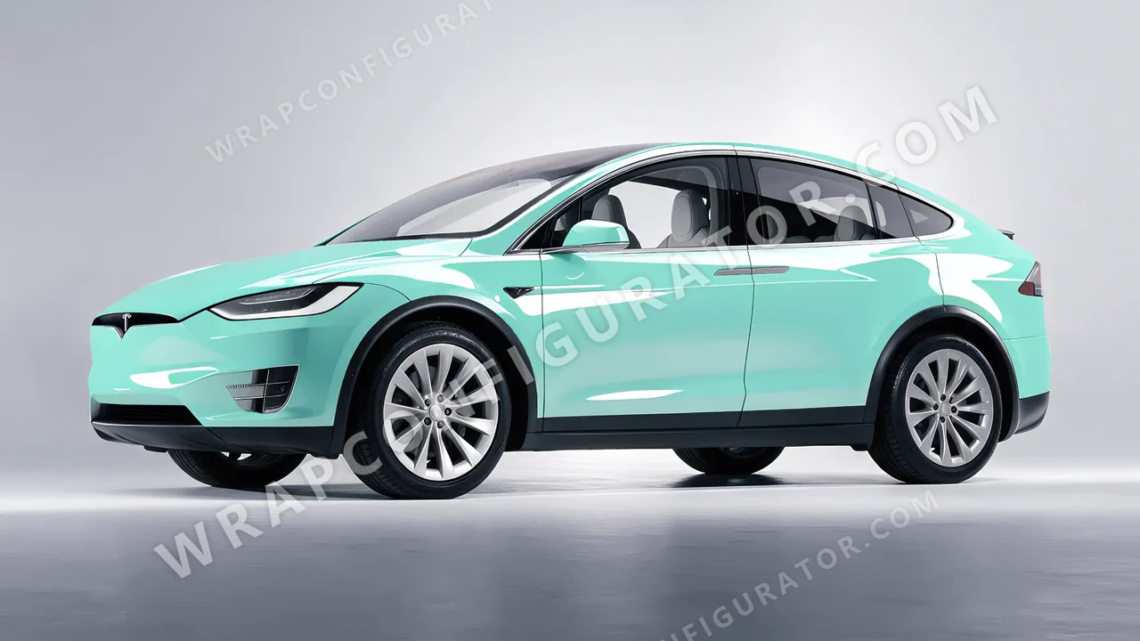 Blue Tesla Model X 2017 wrapped in Colourshield PPF by HyperPro Tiffany HGF12-P