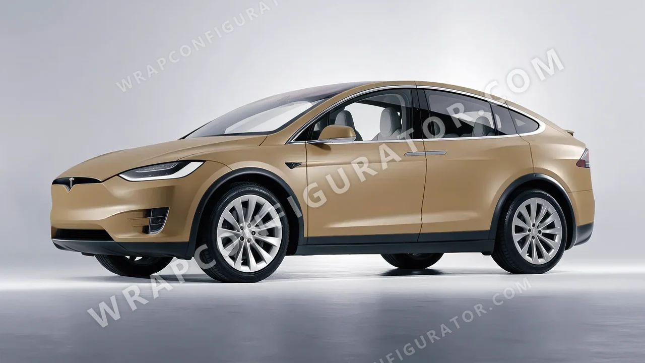 Blue Tesla Model X 2017 wrapped in KPMF Matt Stealth Tundra K75531