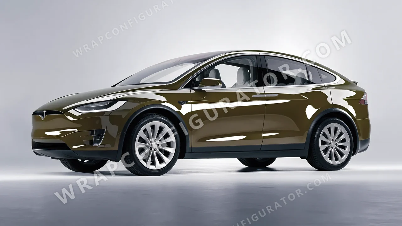 Green Tesla Model X 2017 wrapped in Colourshield PPF by HyperPro Light Grass Green HGF53-P