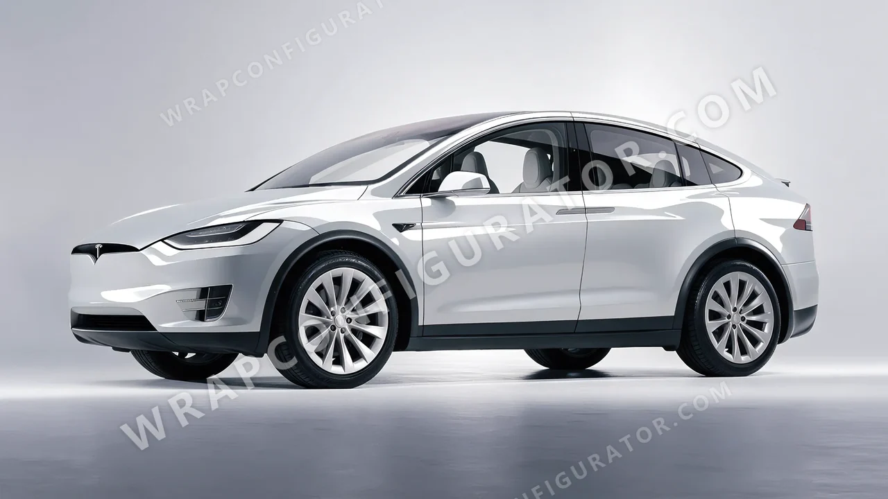 Grey Tesla Model X 2017 wrapped in 3M Storm Gray HG31