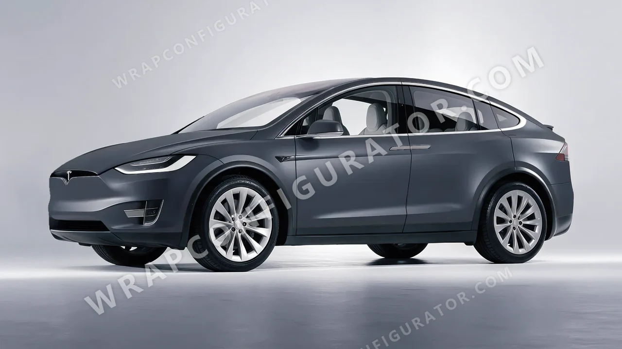Grey Tesla Model X 2017 wrapped in Avery Dennison Dark Grey SW900-856-O