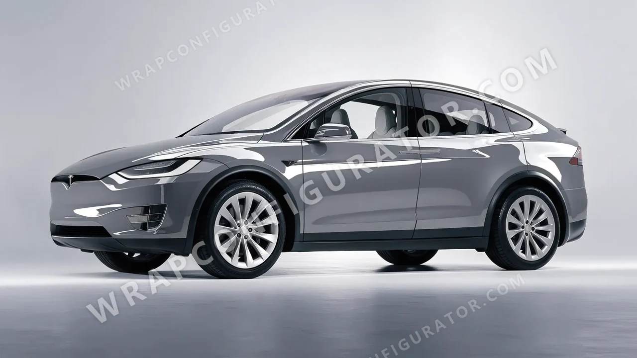 Grey Tesla Model X 2017 wrapped in Avery Dennison Grey SW900-832-O