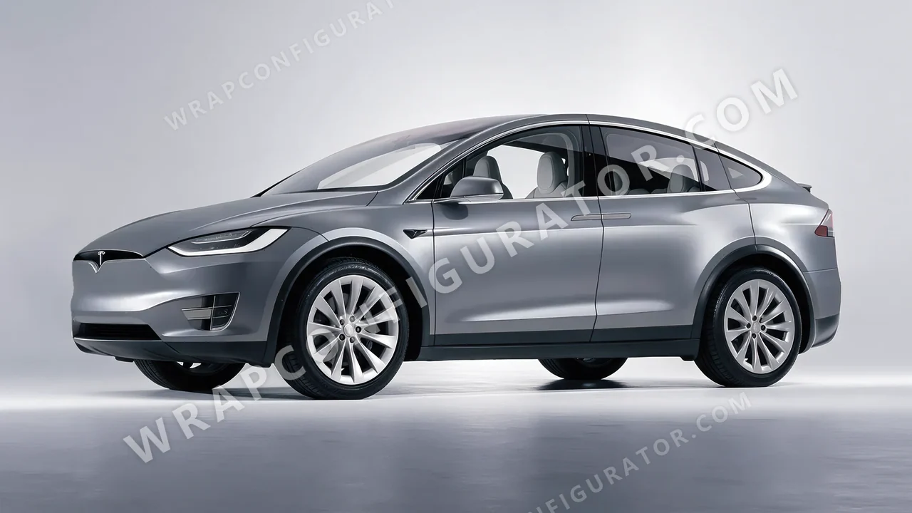 Grey Tesla Model X 2017 wrapped in Avery Dennison Grey SW900-833-O