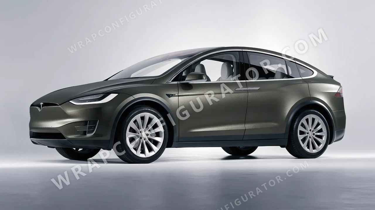 Grey Tesla Model X 2017 wrapped in Avery Dennison Gunmetal SW900-840-M