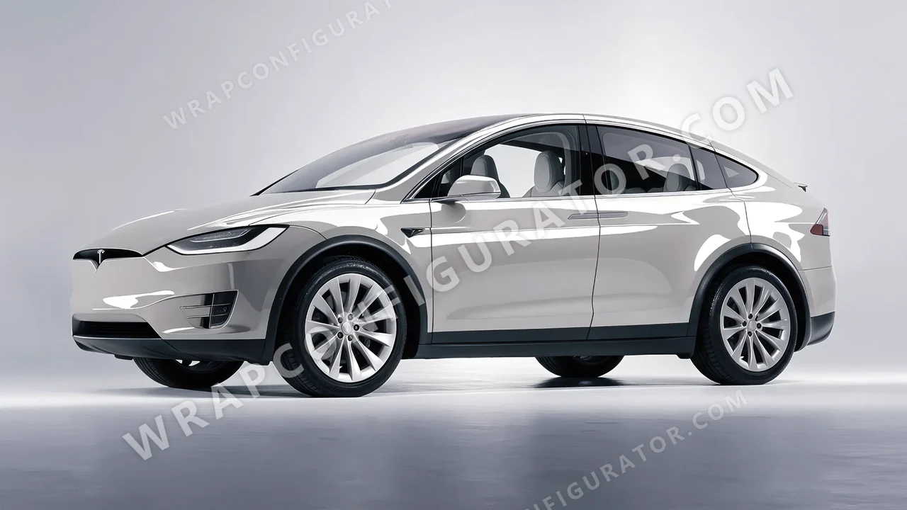 Grey Tesla Model X 2017 wrapped in Colourshield PPF by HyperPro Bright Gray HGF91-P