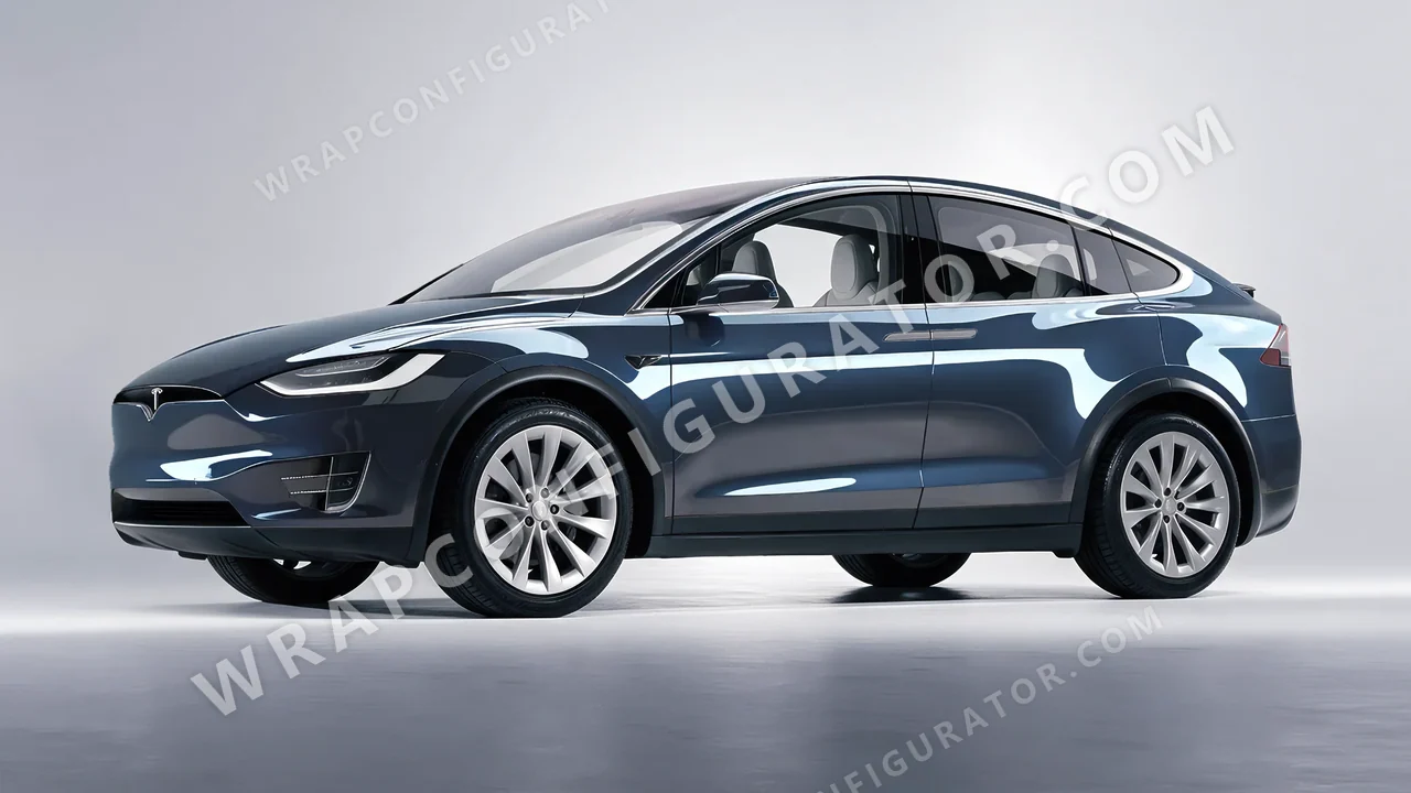 Grey Tesla Model X 2017 wrapped in Colourshield PPF by HyperPro Deep Gray HGF03-P