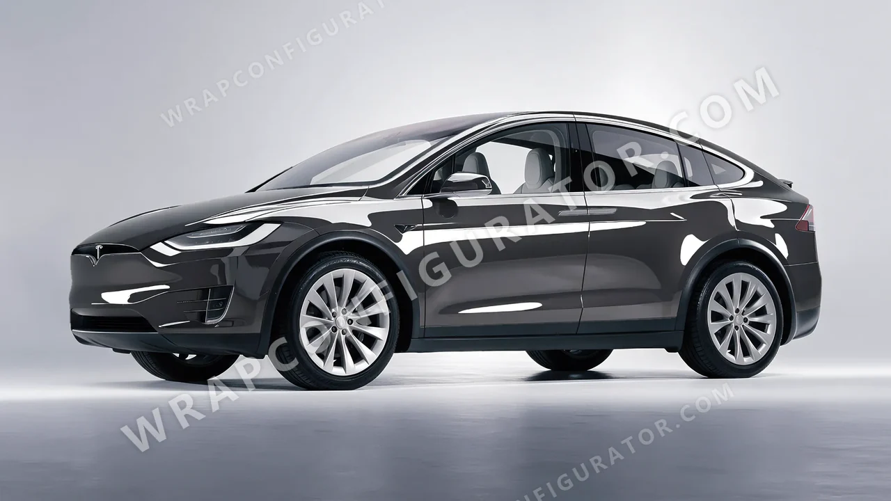 Grey Tesla Model X 2017 wrapped in Colourshield PPF by HyperPro Deep Gray HGF68-P
