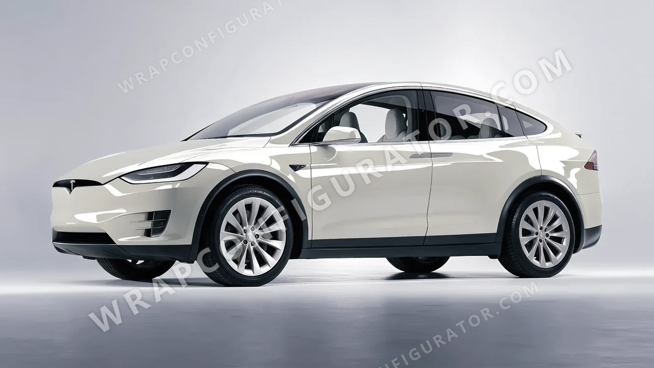 Grey Tesla Model X 2017 wrapped in Colourshield PPF by HyperPro Fog Gray HGF103-P