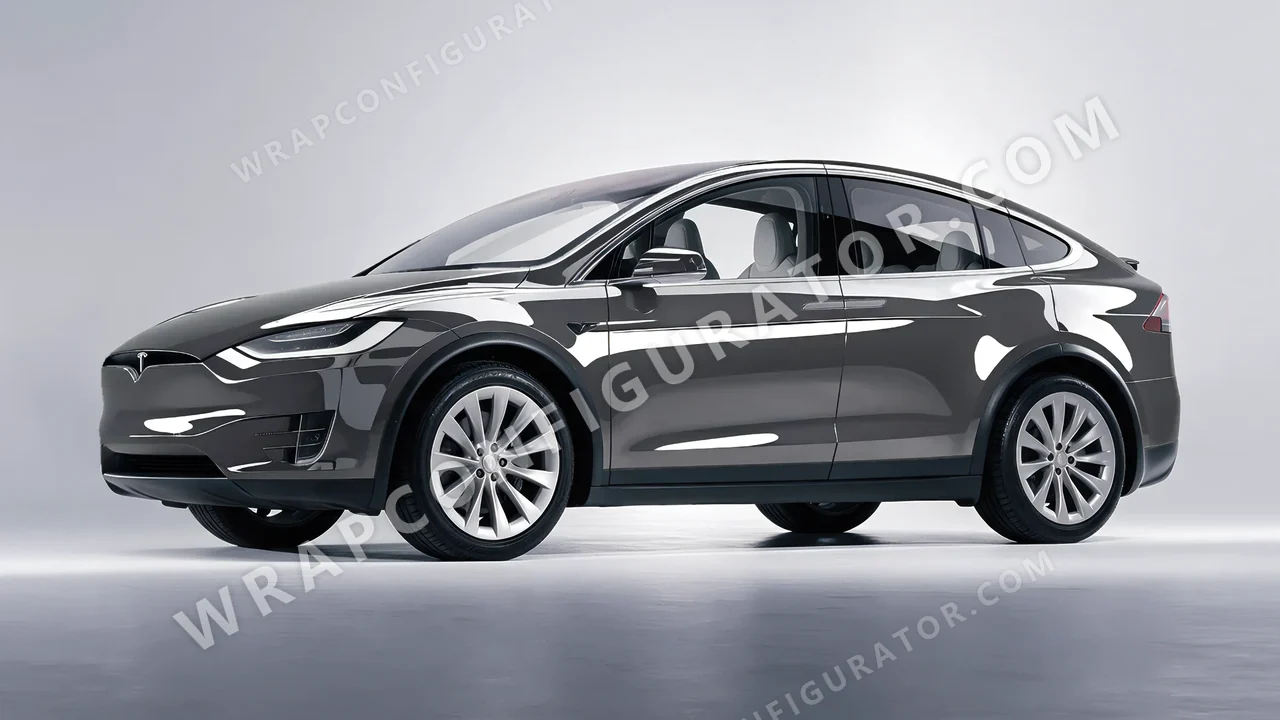 Grey Tesla Model X 2017 wrapped in Colourshield PPF by HyperPro Gray HGF72-P