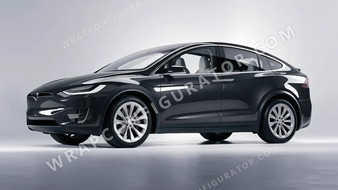 Grey Tesla Model X 2017 wrapped in Colourshield PPF by HyperPro Gray SCM01G-P