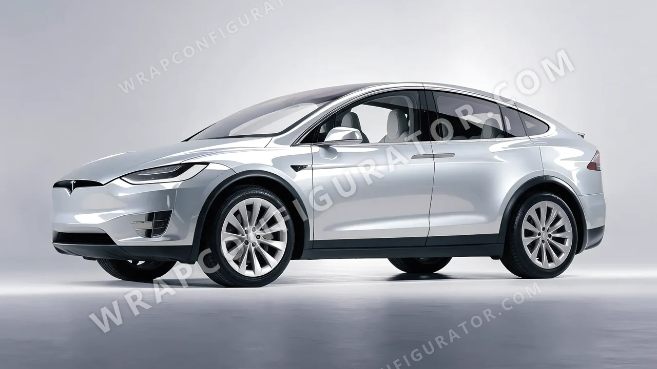 Grey Tesla Model X 2017 wrapped in Colourshield PPF by HyperPro GT Silver GAF09-P