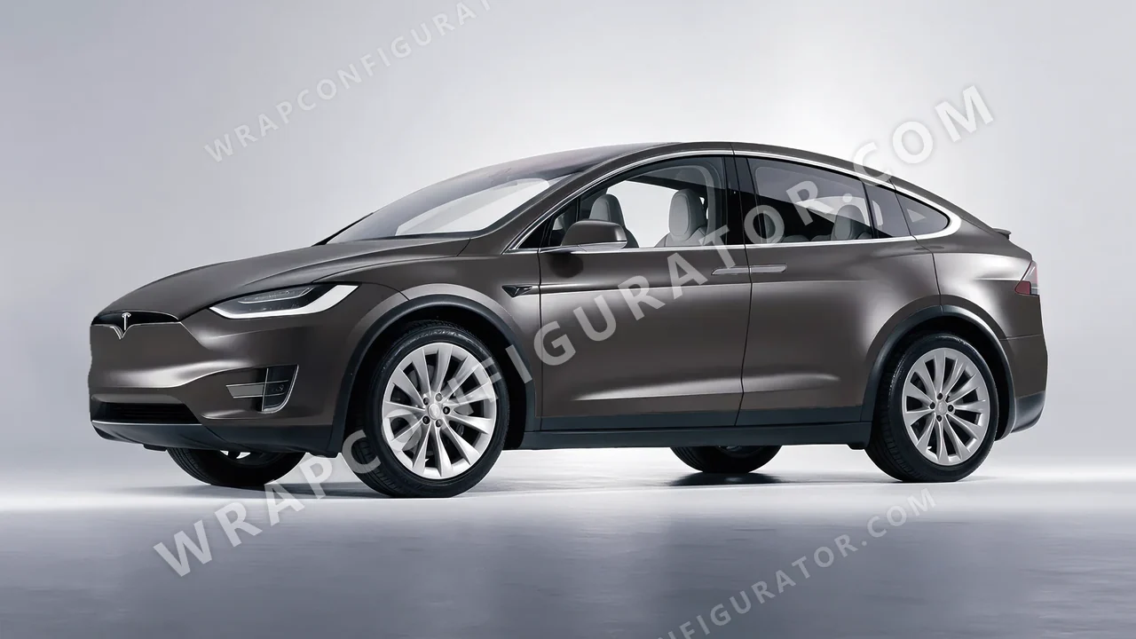 Grey Tesla Model X 2017 wrapped in Colourshield PPF by HyperPro Pebble Gray SMF43-P