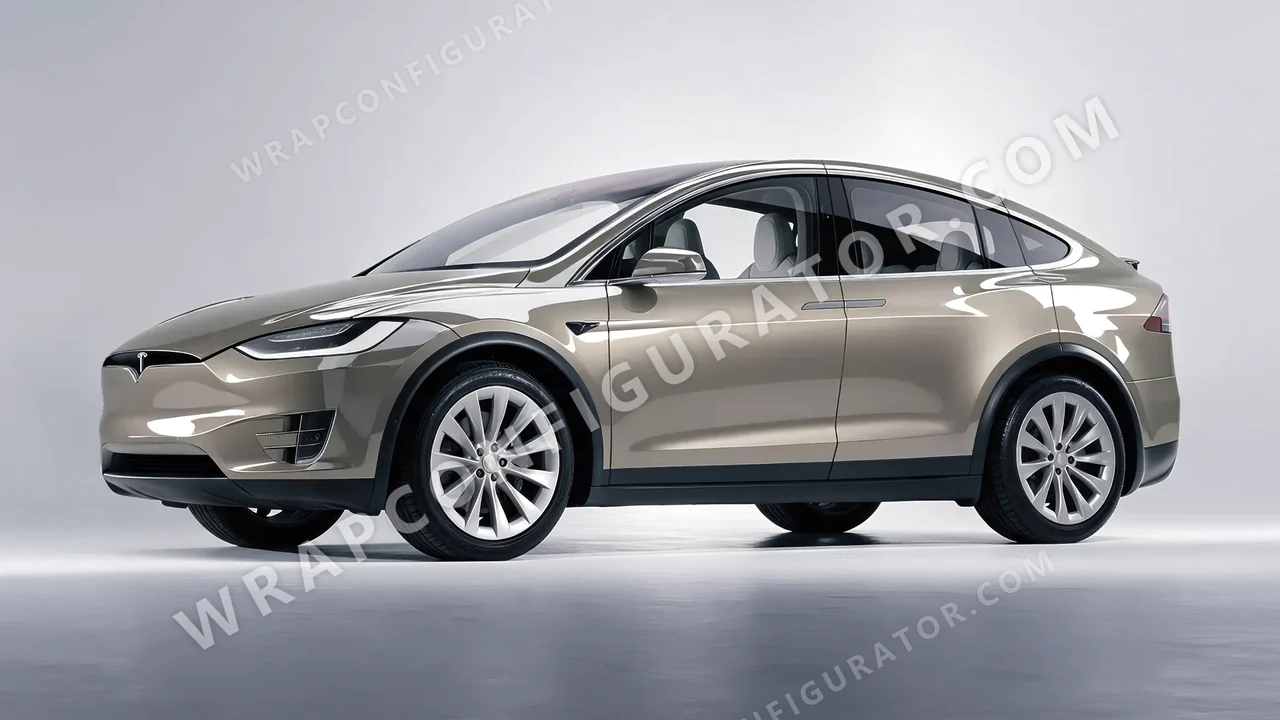 Grey Tesla Model X 2017 wrapped in Colourshield PPF by HyperPro Shadow Silver GAF14-P