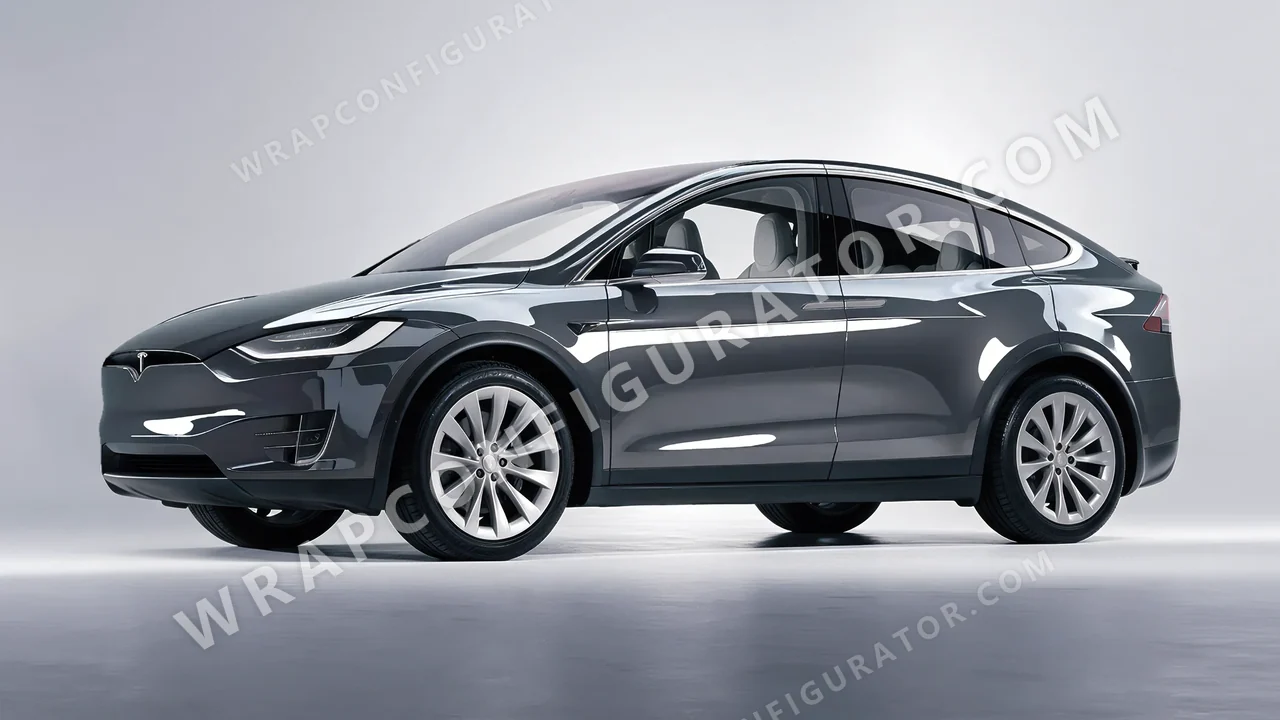 Grey Tesla Model X 2017 wrapped in Colourshield PPF by HyperPro Shark Gray HGF102-P
