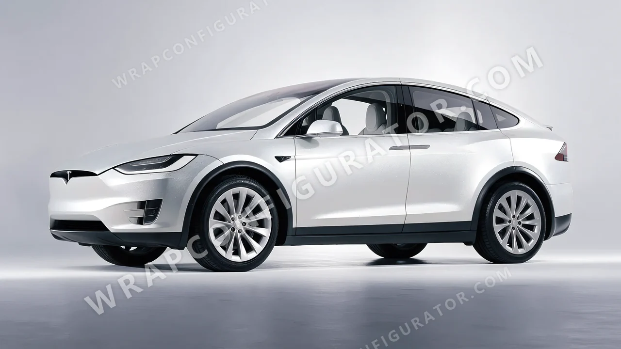 Grey Tesla Model X 2017 wrapped in Colourshield PPF by HyperPro Silver MF38-P