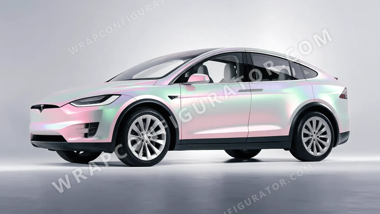 Grey Tesla Model X 2017 wrapped in Inozetek Dynamic PPF Redstone Grey DPPF716