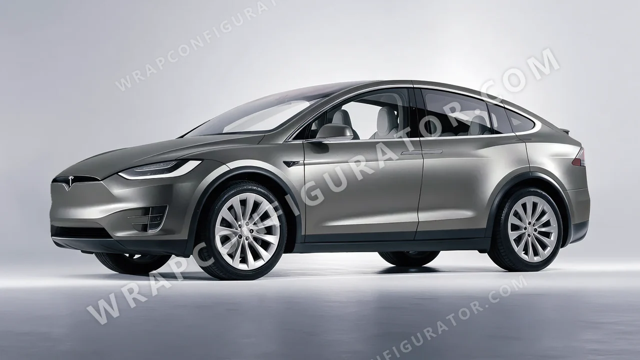Grey Tesla Model X 2017 wrapped in Inozetek Dynamic PPF Titanium DPPF813
