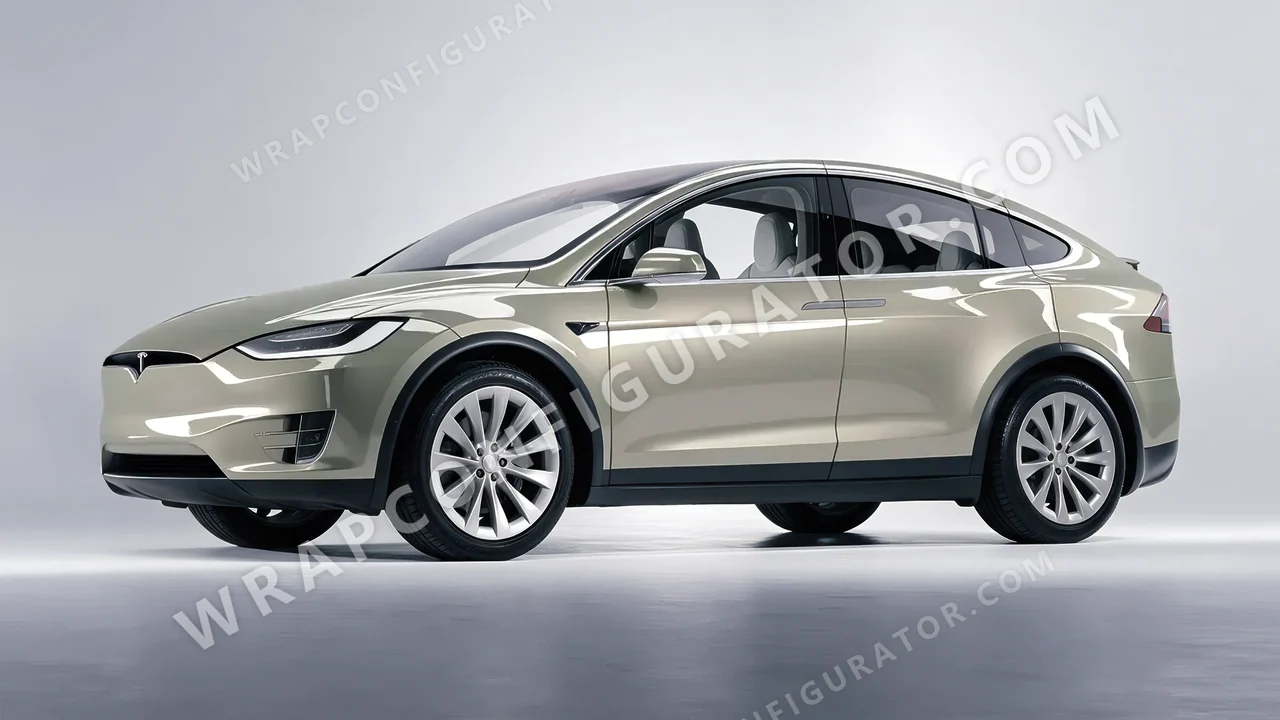 Grey Tesla Model X 2017 wrapped in ORACAL Zinc 970RA-934G