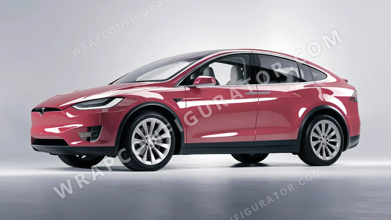 Pink Tesla Model X 2017 wrapped in Colourshield PPF by HyperPro Dried Rose HGF81-P