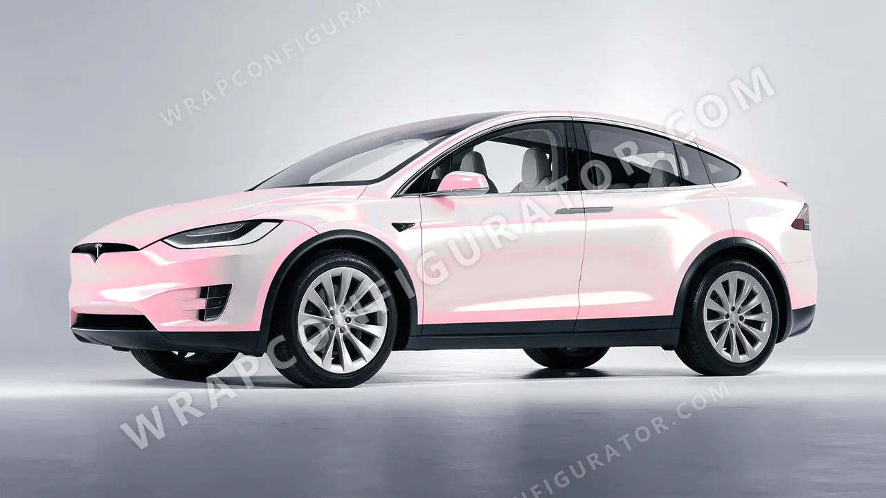 Pink Tesla Model X 2017 wrapped in Colourshield PPF by HyperPro Purple/Pink CGM15-P