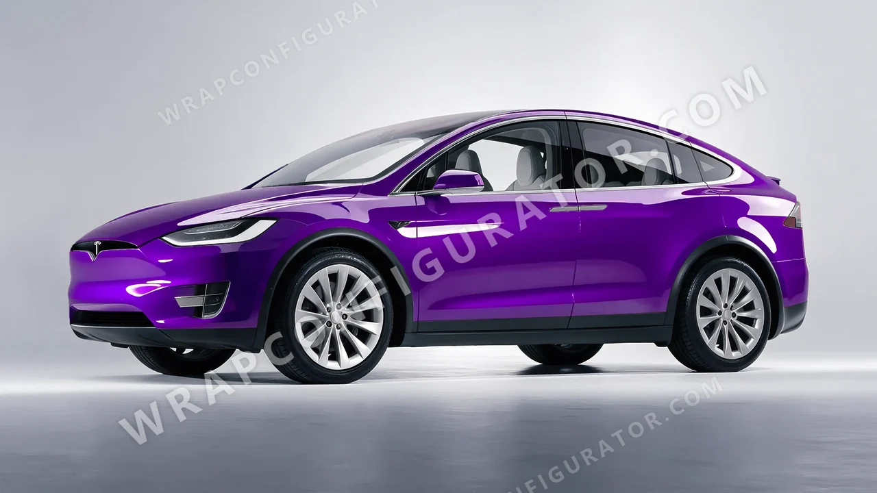 Purple Tesla Model X 2017 wrapped in 3M Plum Explosion 2.0 HGP258