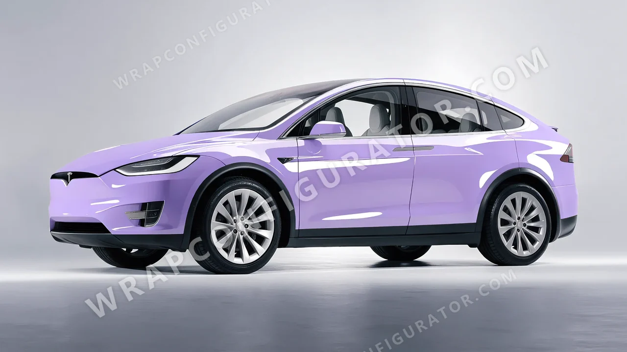 Purple Tesla Model X 2017 wrapped in Colourshield PPF by HyperPro Amethyst HGF27-P