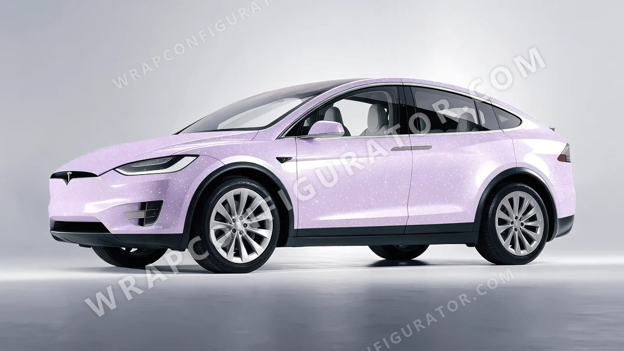 Purple Tesla Model X 2017 wrapped in Colourshield PPF by HyperPro Light Purple GPF09-P
