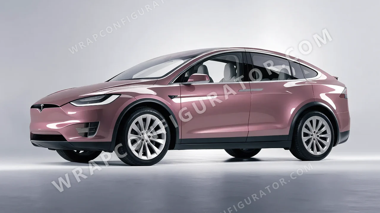 Purple Tesla Model X 2017 wrapped in Inozetek Dynamic PPF Berry DPPF943