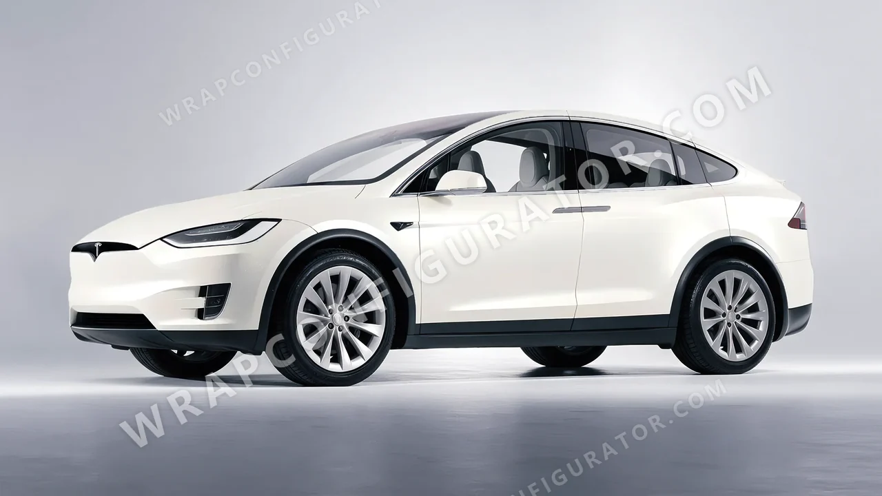 White Tesla Model X 2017 wrapped in Colourshield PPF by HyperPro White MF14-P