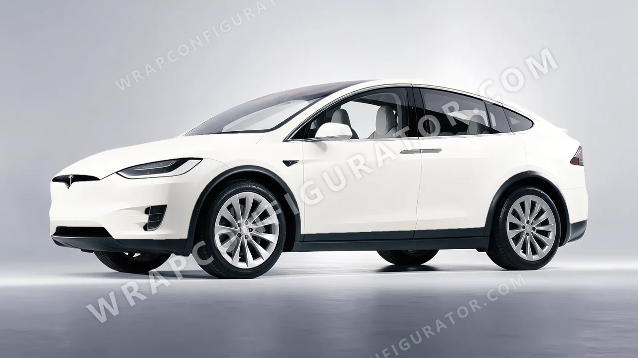 White Tesla Model X 2017 wrapped in Colourshield PPF by HyperPro White SMF03-P