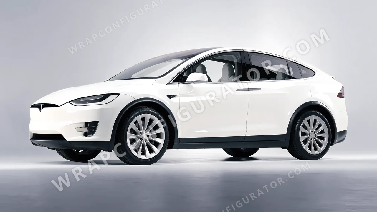 White Tesla Model X 2017 wrapped in Inozetek Dynamic PPF Championship White DPPF702